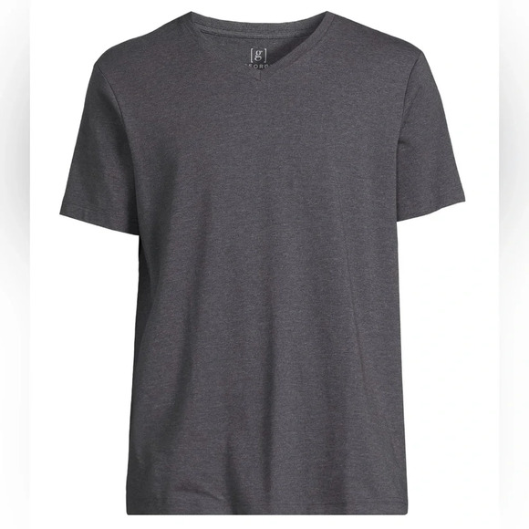 George Gray V-Neck Short Sleeve Tee Shirts - Picture 1 of 5
